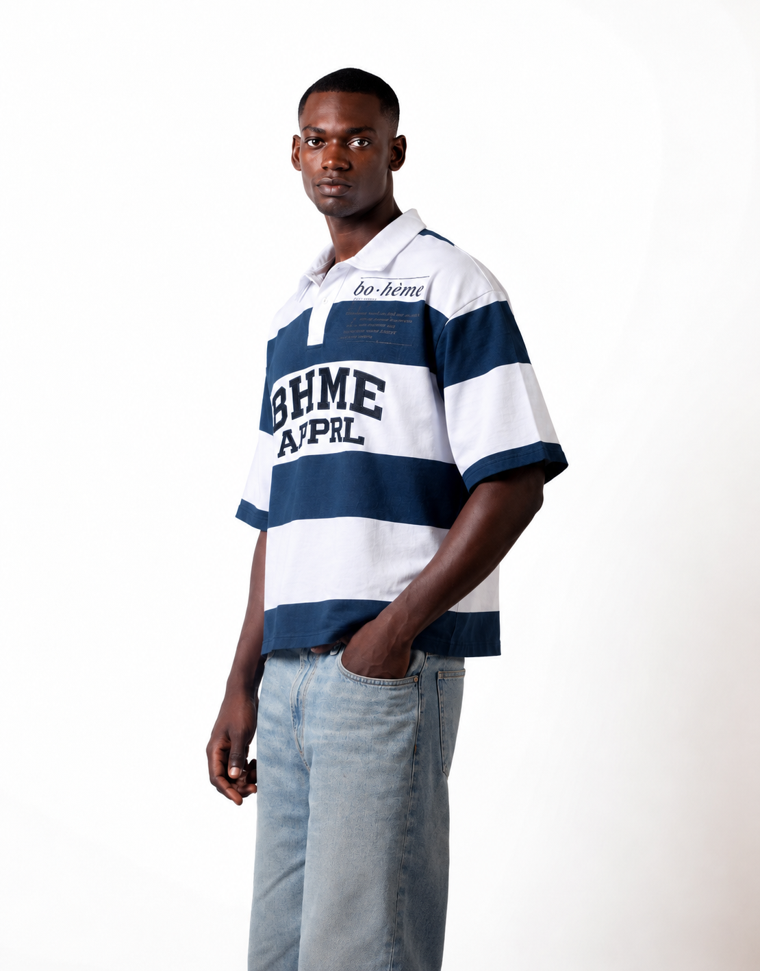 BHME 'BRANDED' RUGBY TOP (Blue & White)