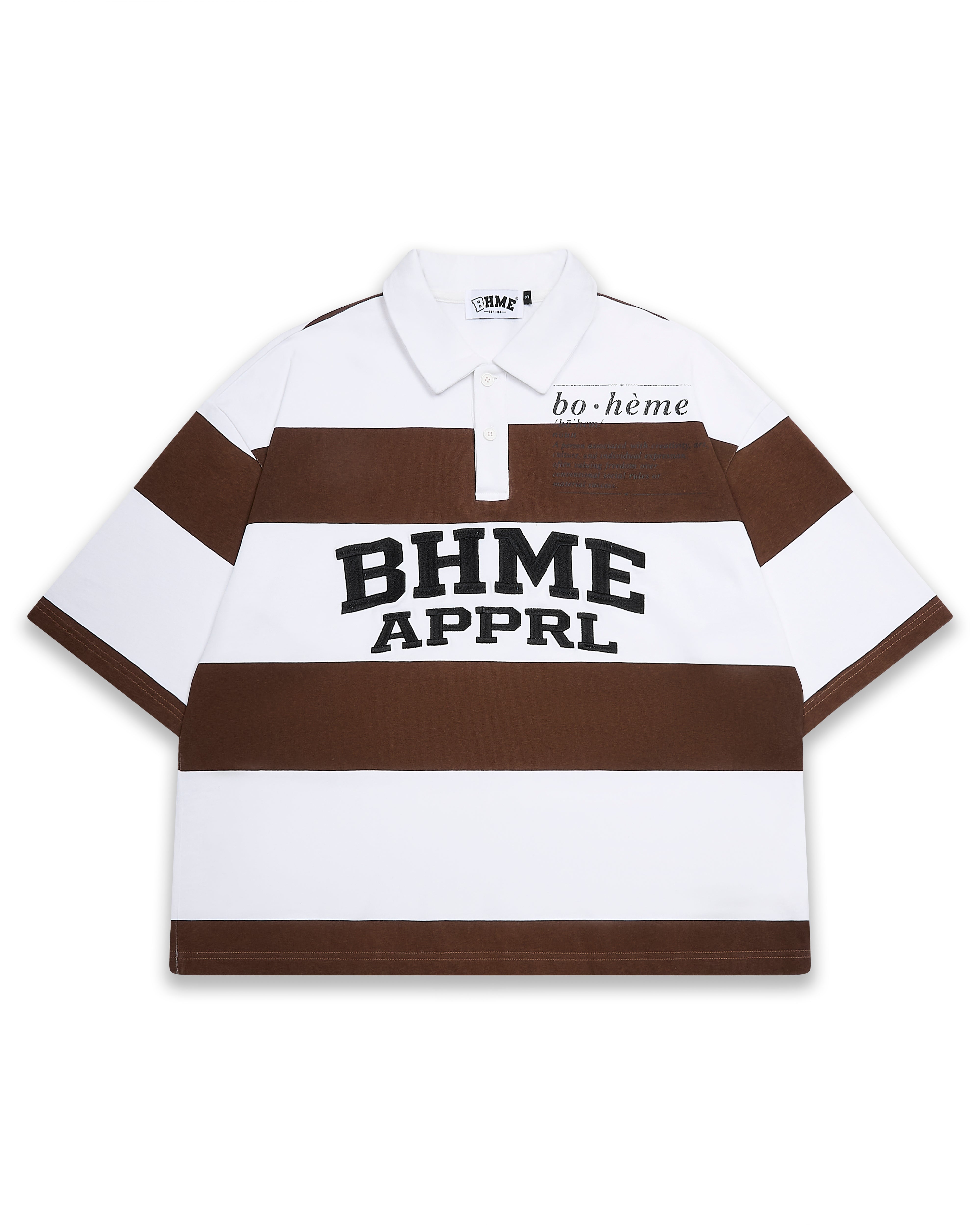 BHME 'BRANDED' RUGBY TOP (Brown & White)