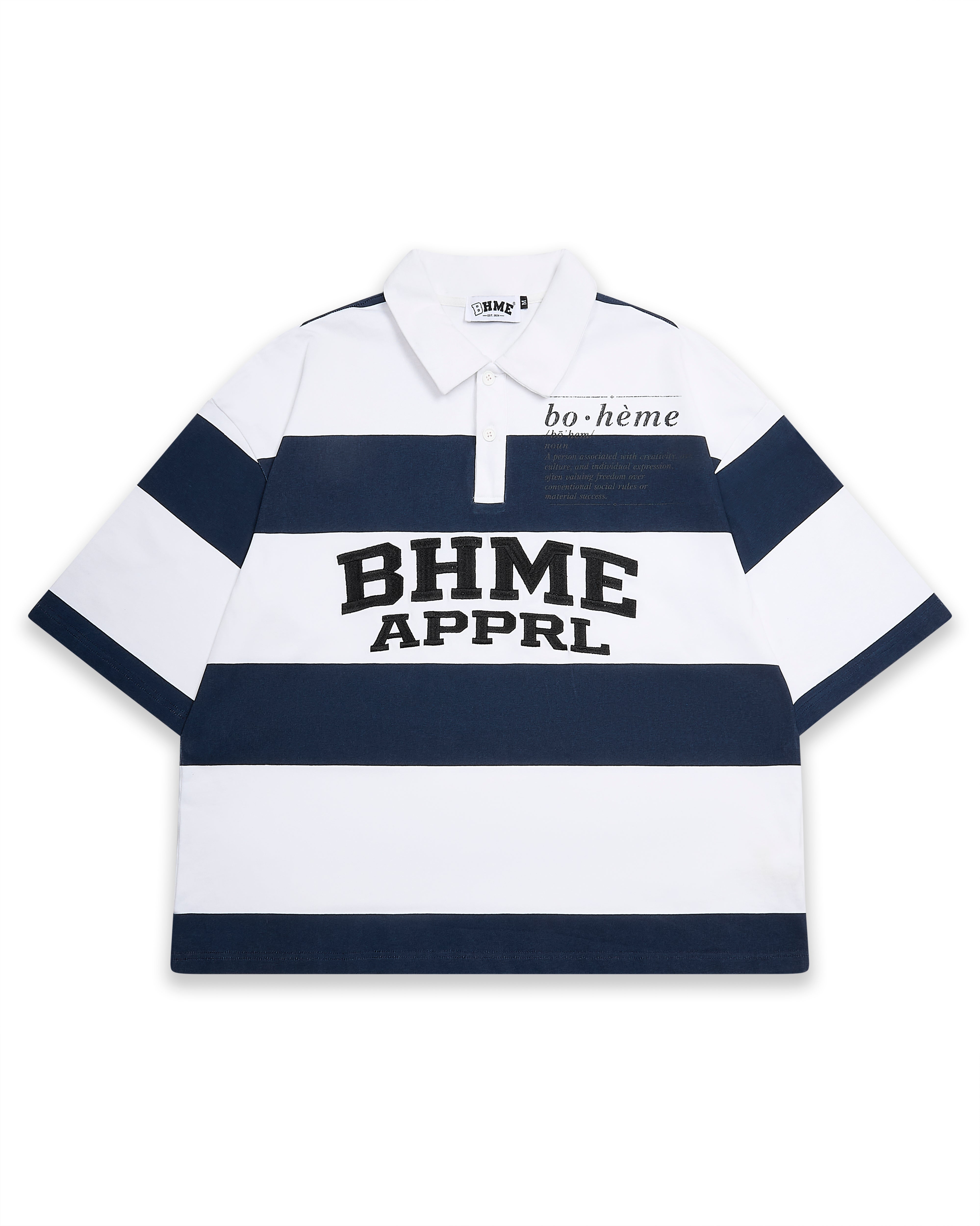 BHME 'BRANDED' RUGBY TOP (Blue & White)